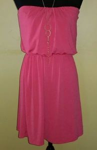 Strapless Pink Dress, Size Large